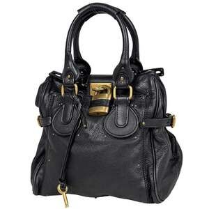Chloé Chloe Paddington shoulder handbag in black leather for women